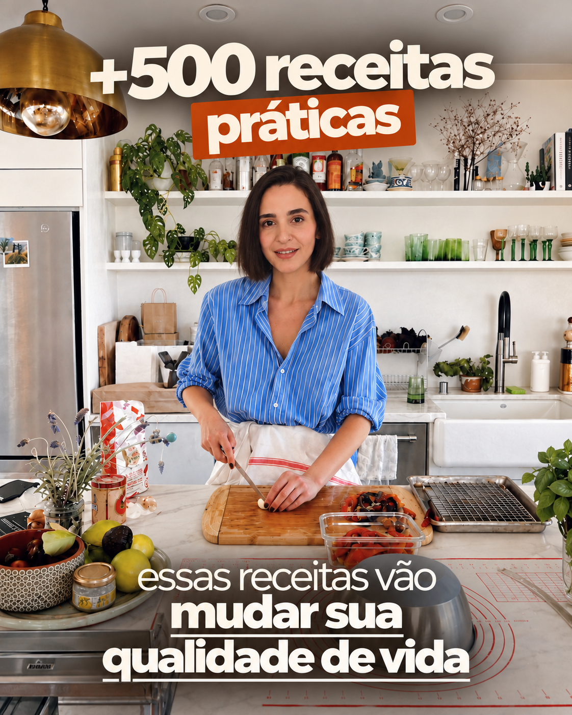 Nutricionista Clarice Zasso na cozinha com a proposta de mais de 500 receitas práticas do Método NutriSabor